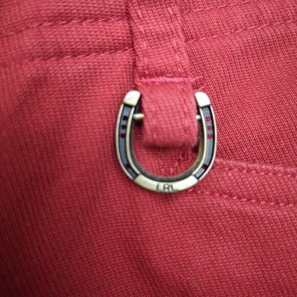Lauren Ralph Lauren Ladies Size 12 Narrow Leg Zipper & Snap Closure Red Pants - Picture 7 of 12